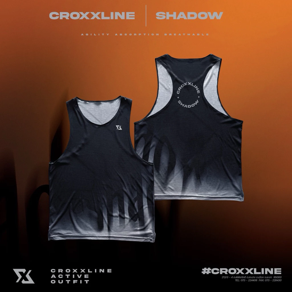 croxxline shadow เสื้อยืดกีฬา น้ำหนักเบาสบาย สวมใสคล่อง ตัว ซับเหงือแห้งไว
