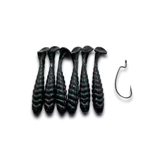 (มีแบบคละสี) หนอนยาง Hunsa Bait Spike สำหรับตกปลา หลากหลายสีและขนาด