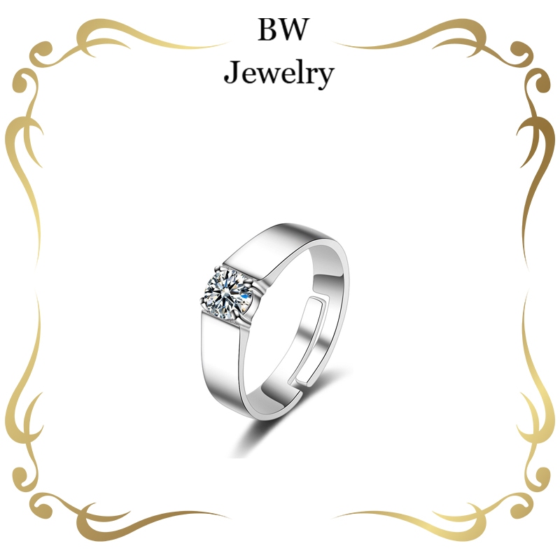 BW jewerly  แหวนเพชร แหวนผู้หญิง  แฟชั่นเรียบง่าย（ขนาดสามารถปรับเปลี่ยนได้）