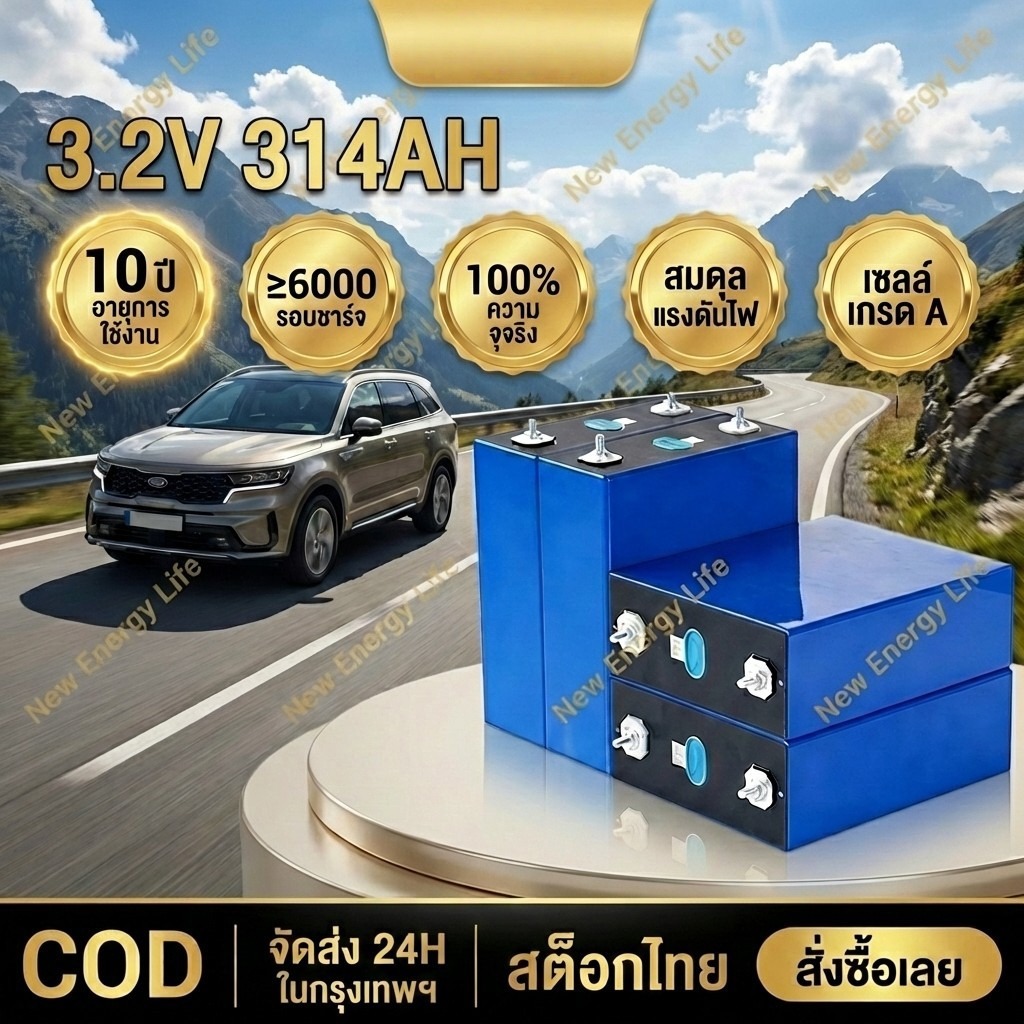 【COD】EVE Lifepo4 3.2V 314Ah แบตเตอรี่ลิเธียมเหล็กฟอสเฟต Eพร้อมน็อตและบัสบาร์ มีให้เลือก 3 รุ่นแรงดัน
