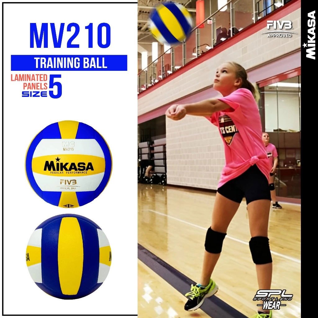 MIKASA มิกาซ่า วอลเลย์บอลหนัง Volleyball PU #5 th MV210 FIVB กกท (990)