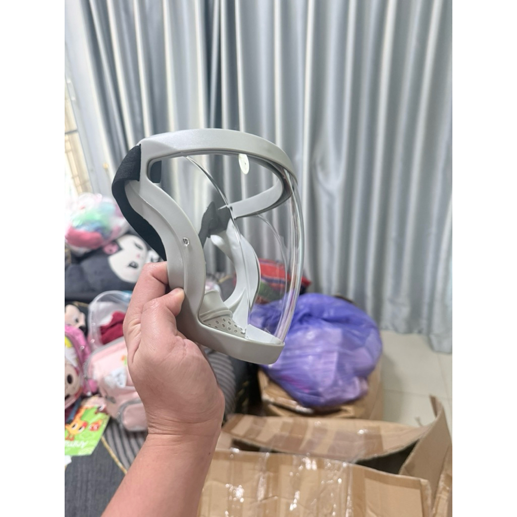 เต็มหน้า เฟสชิว face shield กันฝ หน้ากากป้องกัน แบบดี กระจกแข็งแรง แบบ PC ไม่ขึ้นฝ้า กีฬาปั่นจักรยานเฟสชิว ป้องกันแสงแดด