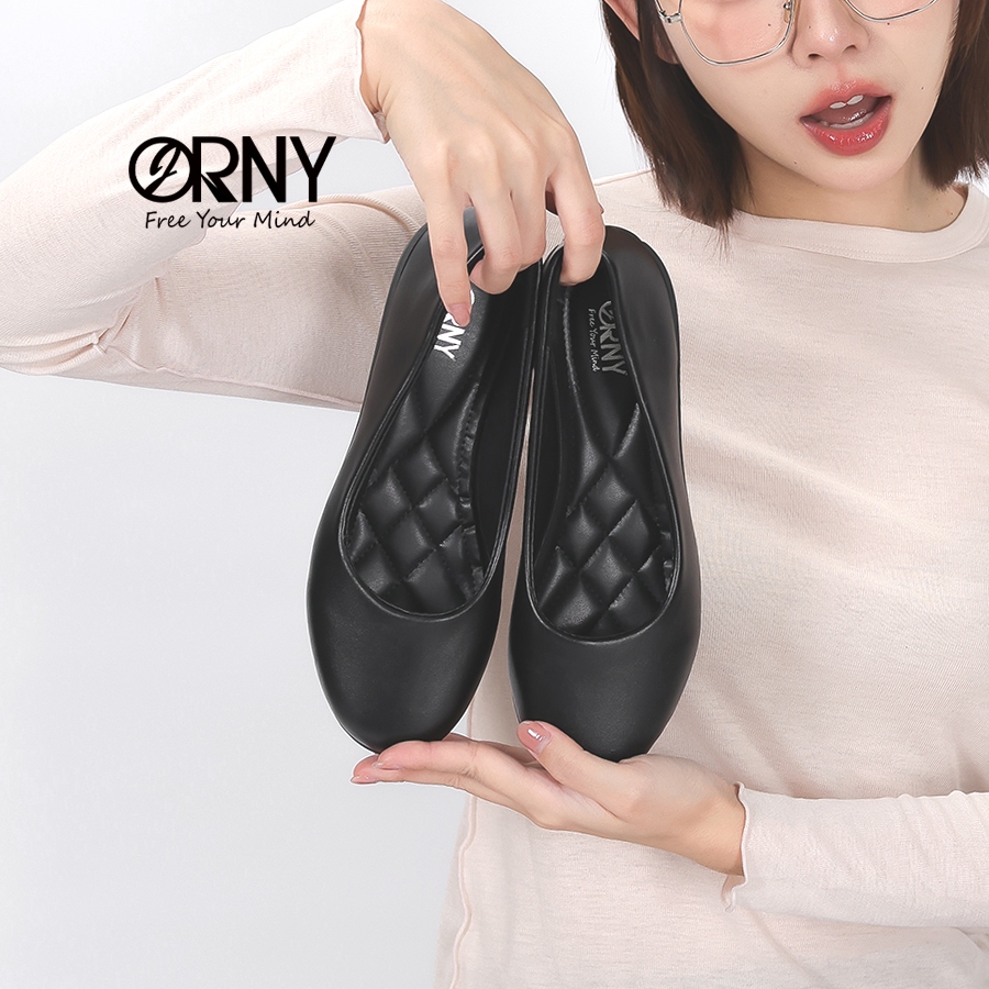 มีไซส์ 42 ❤️1150 ORNY(ออร์นี่) ® รองเท้าคัทชูสีดำดีไซน์เรียบหรู ใส่ได้ทุกโอกาส พื้นด้านในบุฟองน้ำหนานุ่ม เดินสบายทั้งวัน