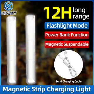 KKSKY ไฟฉุกเฉินพกพา หลอดไฟไร้สาย พกพาสะดวก มีแม่เหล็กติดผนัง LED IP67 กันน้ำ ไฟกลางคืน ไฟข้างเตียง แบบชาร์จไฟ USB ไฟฉาย