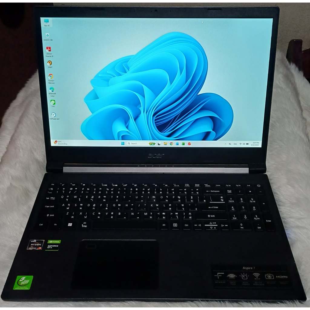 โน๊ตบุ๊คมือสอง สภาพดี Acer Aspire 7 A715-42G-R4BX   AMD Ryzen 5 5500U จอ 15.6 inch