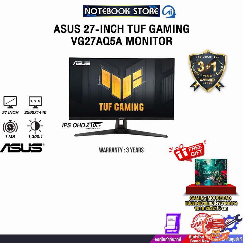 ASUS 27-INCH TUF GAMING VG27AQ5A MONITOR (IPS QHD/210Hz)/ประกัน3Years/BY NOTEBOOK STORE