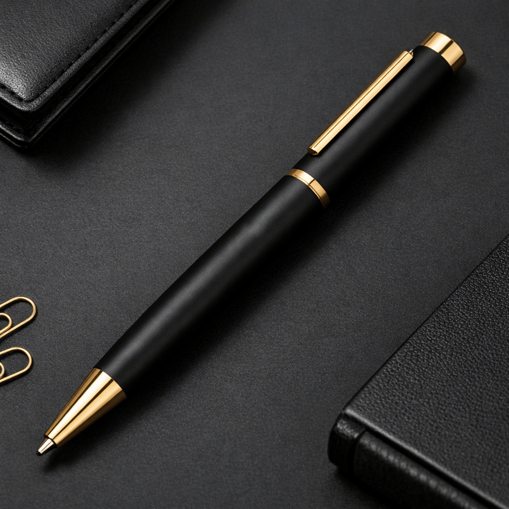 ปากกาลูกลื่น MR.PEN สลักชื่อ และ เลือกเลขมงคล 42 เลข ฟรี พร้อมกล่อง (สีทอง)