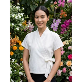 เสื้อพื้นเมืองทรงป้ายข้าง"ผูกโบว์"