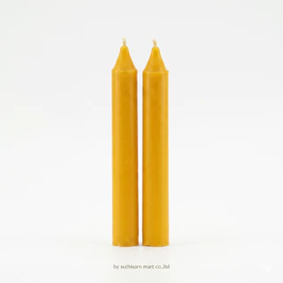 เทียนพรรษากลม สีเหลือง 9x60 ซม. / 9x90 ซม. เทียนถวายวัด เทียนเข้าพรรษา 1 ต้น