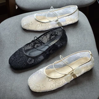 🌟 OHODOODEE 🌟 ร้องเท้า Lacy Ribbon Mary Jane (เลซี่ ริบบอน แมรี่ เจน) M563