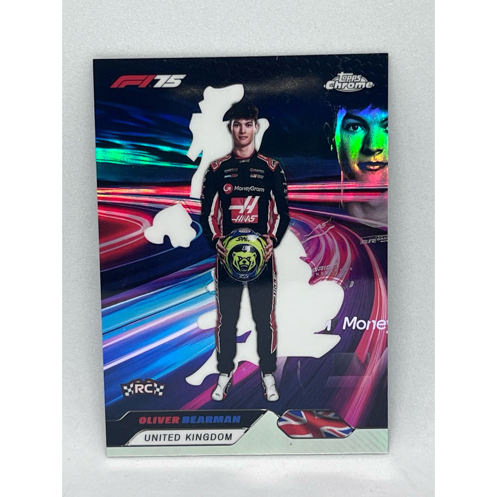 การ์ด F1 Topps Chrome F1 2025 Oliver Bearman Neon Nations UK