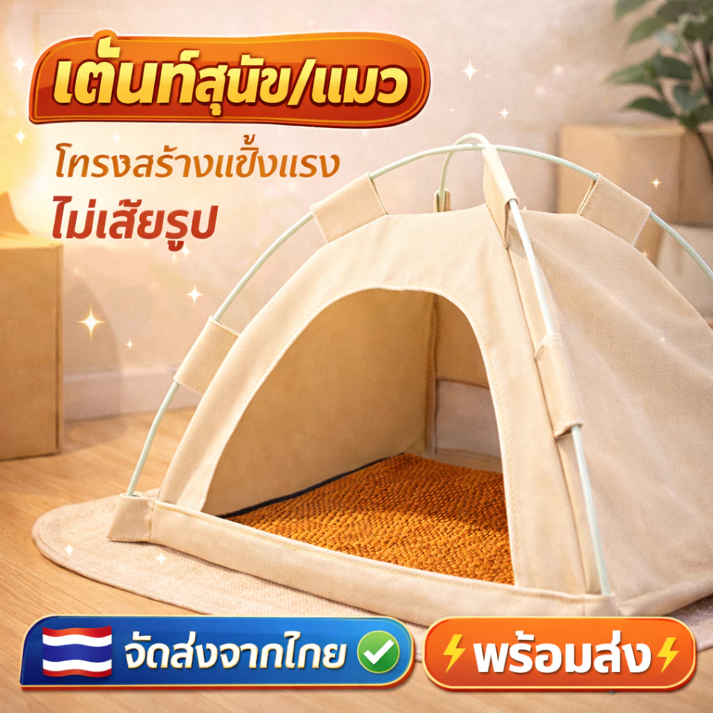 ที่นอนสุดเลิฟของเจ้านาย! เต็นท์สัตว์เลี้ยงมินิมอล ทรงสวย แข็งแรง นอนสบายจนไม่อยากลุก น้องๆ ชอบมาก!