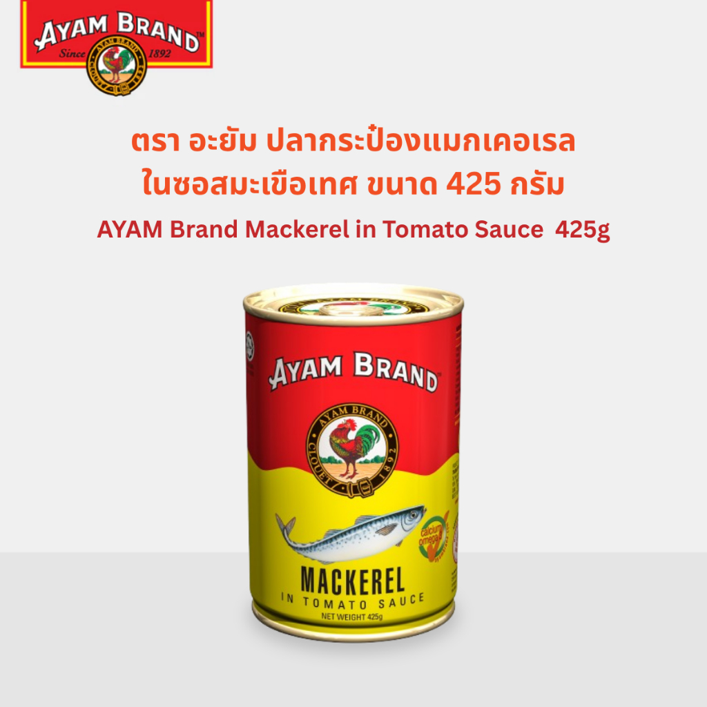 อะยัม ปลากระป๋องแมกเคอเรลในซอสมะเขือเทศ 425 กรัม