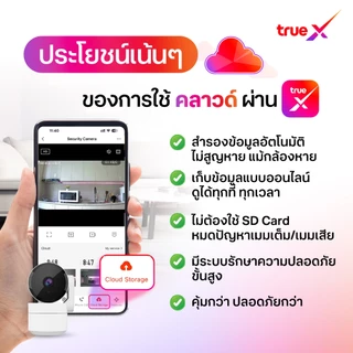 กล้องพร้อมคลาวด์ 12 เดือน กล้องวงจรปิดอัจฉริยะ 4 Compact TrueX Smart Camera 4 Compact