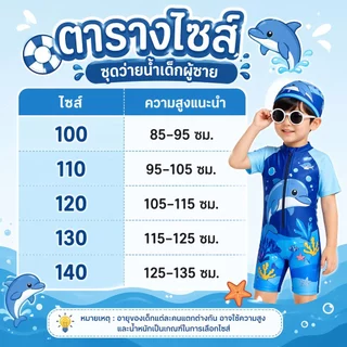 ERORO ชุดว่ายน้ำวันพีซ พร้อมหมวก ลายปลาฉลาม สำหรับเด็ก Kids Swimsuit Boy