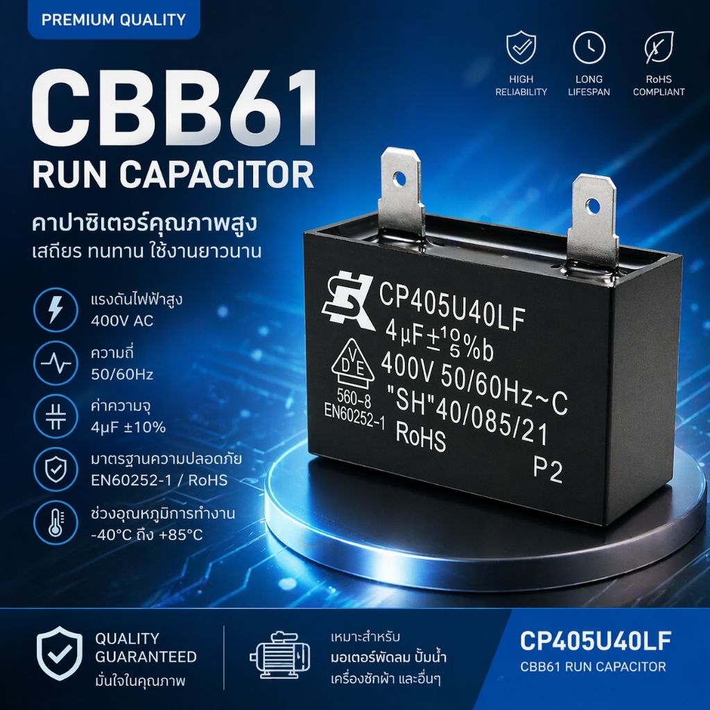 SK คาปาซิเตอร์ Capacitor  4uf 400V