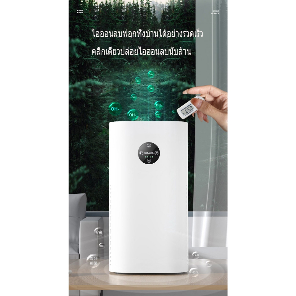 รับประกัน 3 ปีเครื่องฟอกอากาศ Air Purifier หน้าจอสัมผัส ฟอกอากาศ PM2.5 สำหรับห้องขนาด 90-160 ตร.ม. กำจัดกลิ่น ดับกลิ่น ค ราคา ถูกที่สุด ดีลบีเคเค แกลเลอรีภาพที่ 7