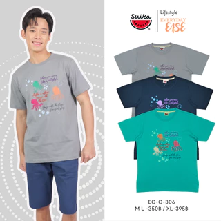 เสื้อแตงโม (SUIKA) - เสื้อยืดคอกลมแขนสั้น ลายพิมพ์ ปัก ( EO.O-256 306 309 310 )