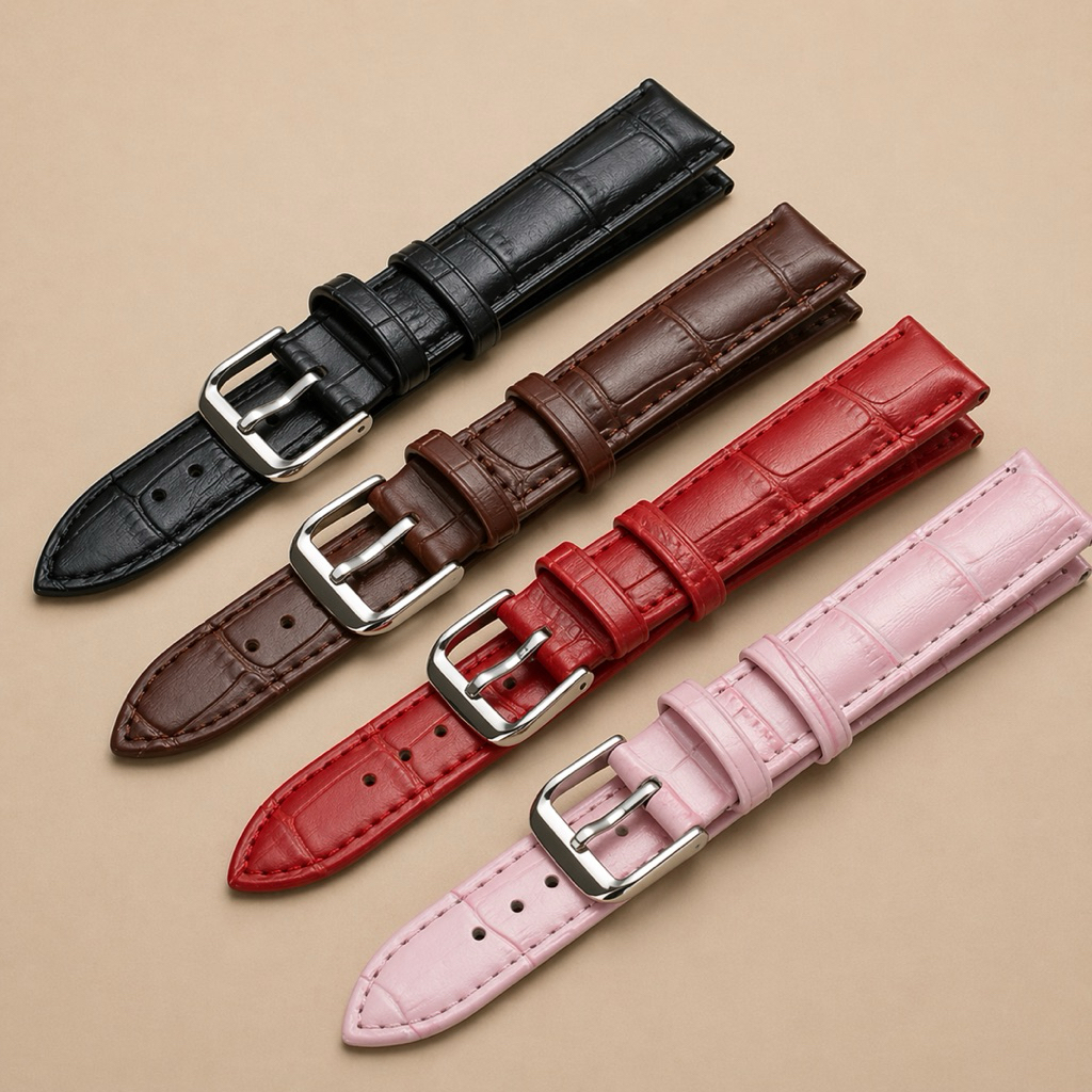 สายนาฬิกาข้อมือ สายหนัง กันน้ำ ขนาด 17 และ 19 mm  สําหรับผู้ชายและผู้หญิง