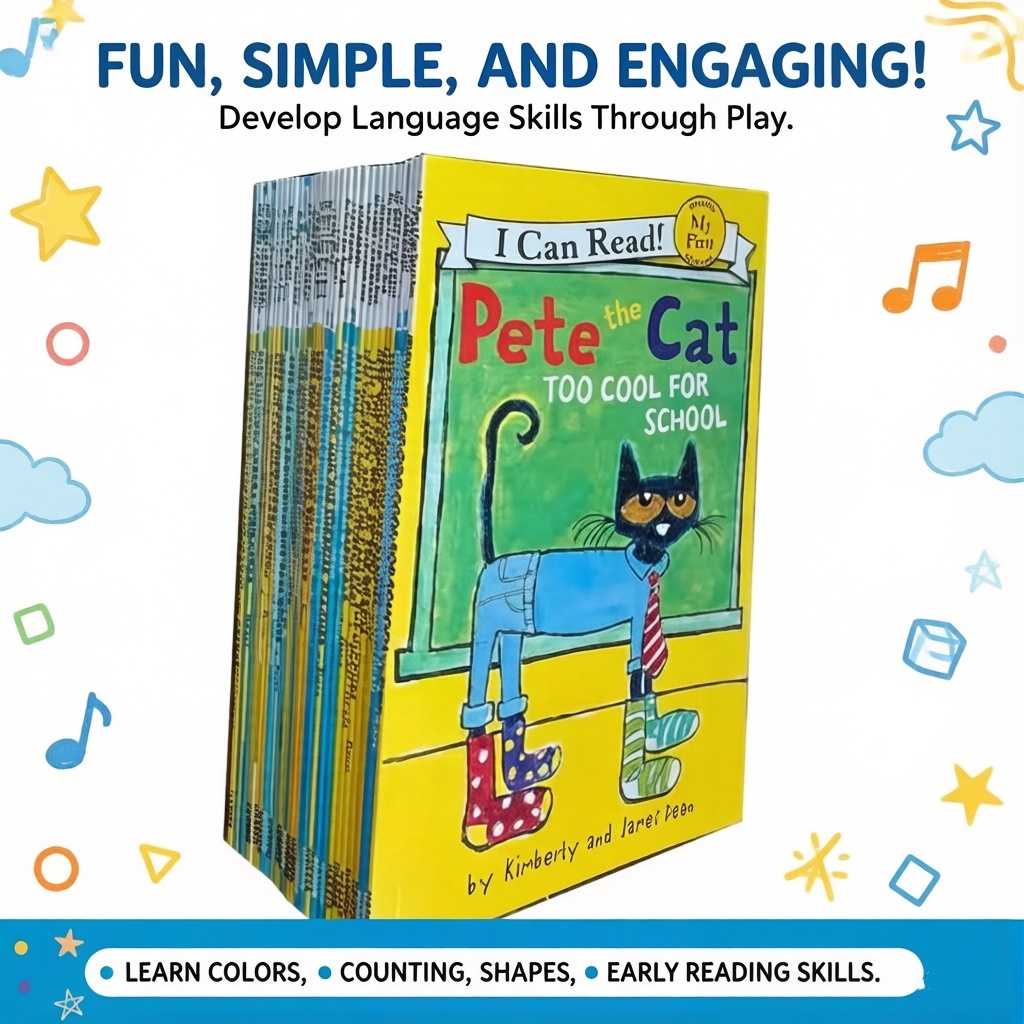 I Can Read Pete the Cat Children's Book English Edition Funny Comics 32 Books