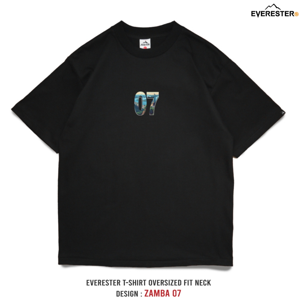 EVERESTER เสื้อยืด Oversized คอฟิต Heavy Cotton เสื้อผู้ชาย 07 Zamba ดำ เสื้อผ้าผู้ชาย EXP