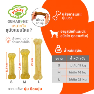 🇺🇸Made in USA🇺🇸 Nylabone Flexi Chew Toy Gumabone Original Bone ของเล่นขัดฟันสุนัข เนื้อนุ่ม ไร้สารพิษ