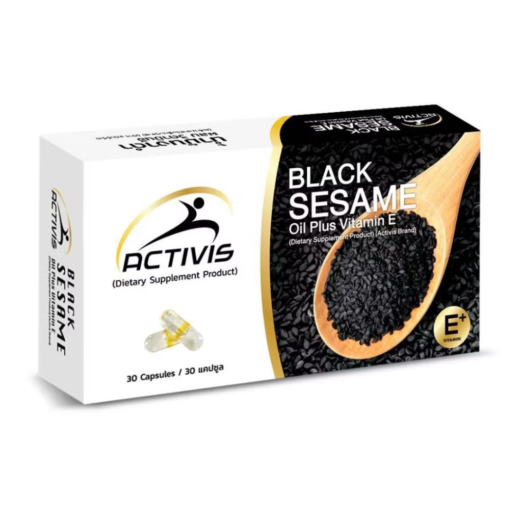 อาหารเสริมงาดำสกัด Activis Black Sesame  (30 เม็ด) แอคติวิส งาดำสกัด + วิตามินE  Activis งาดำสกัด