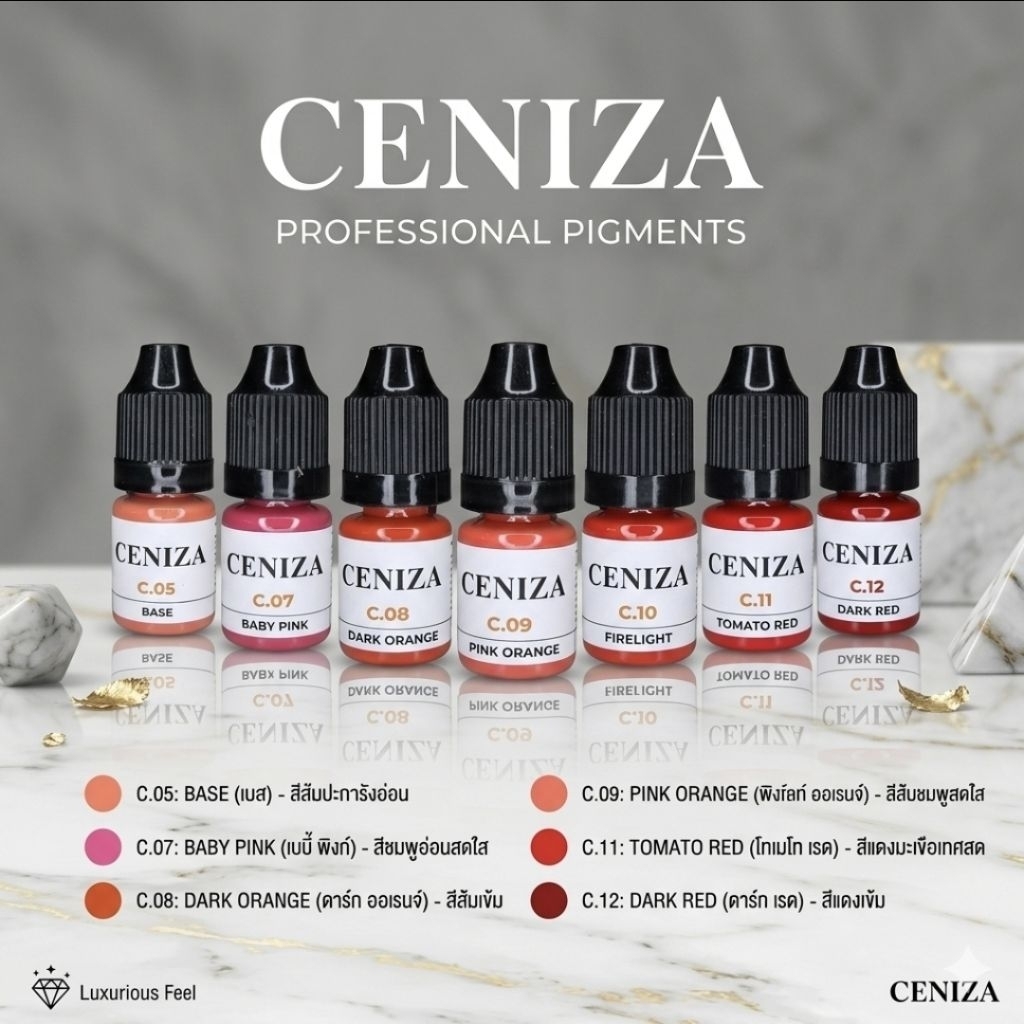 สีสักคิ้ว ปาก CENIZA 5ml.ปี2028