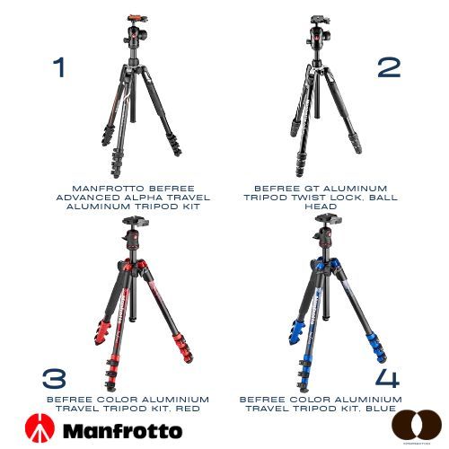 Manfrotto Befree Advanced Alpha Travel Aluminum Tripod Kit / Befree GT Aluminum BeFree Color Alumini