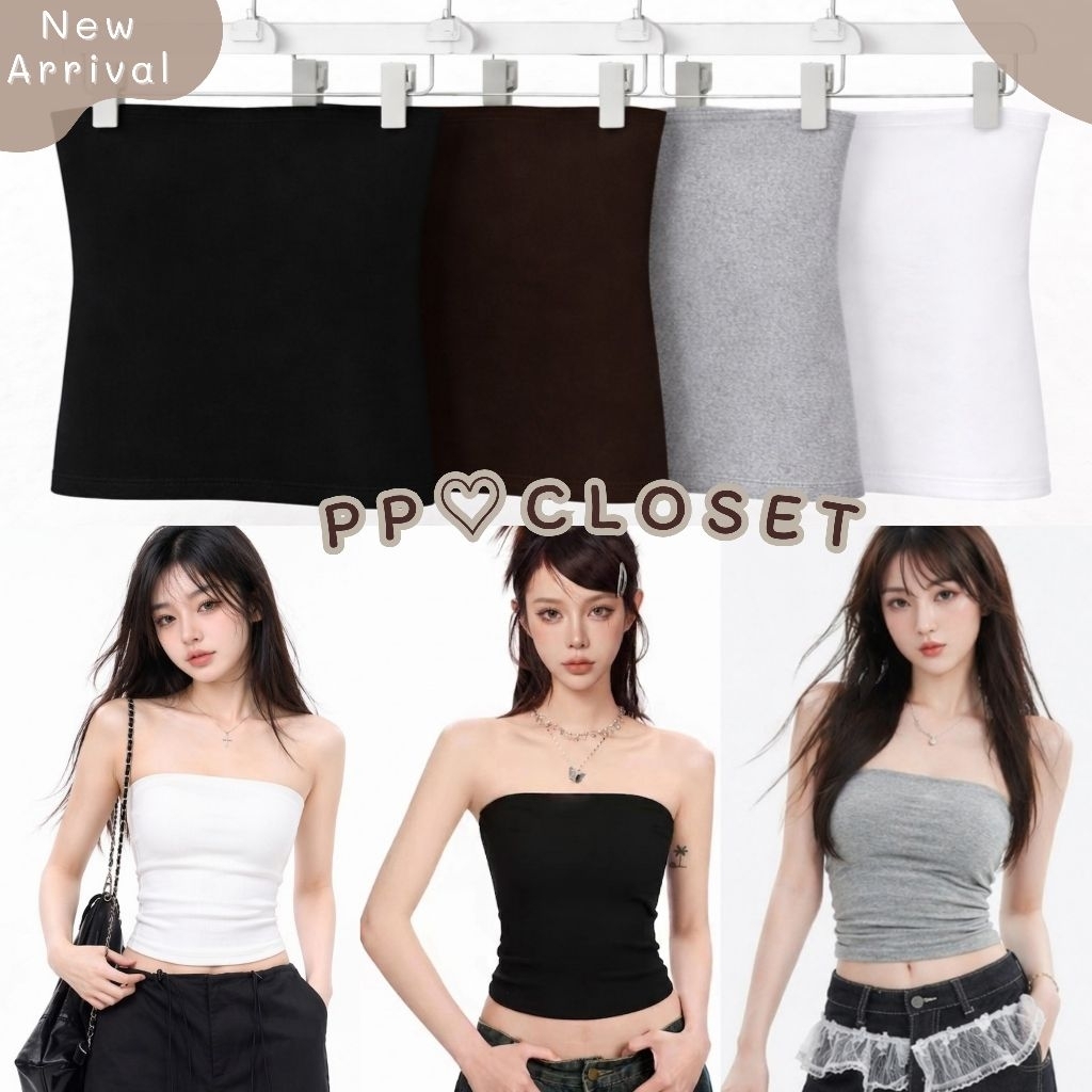 PP♡CLOSET💕รุ่นใหม่!! เกาะอก (แบบยาว)ผ้าRayonหนา2ชั้น แพทเทิลทรงสวย ผ้ายืดหยุ่นได้เยอะ