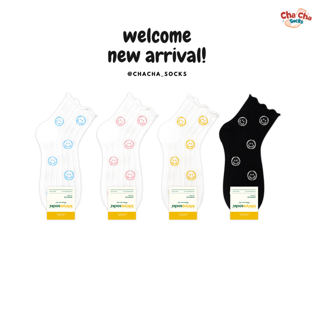 Chacha socks - ถุงเท้าข้อสั้น Smile Lace middle socks แบรนด์ kikiya ถุงเท้าเกาหลี