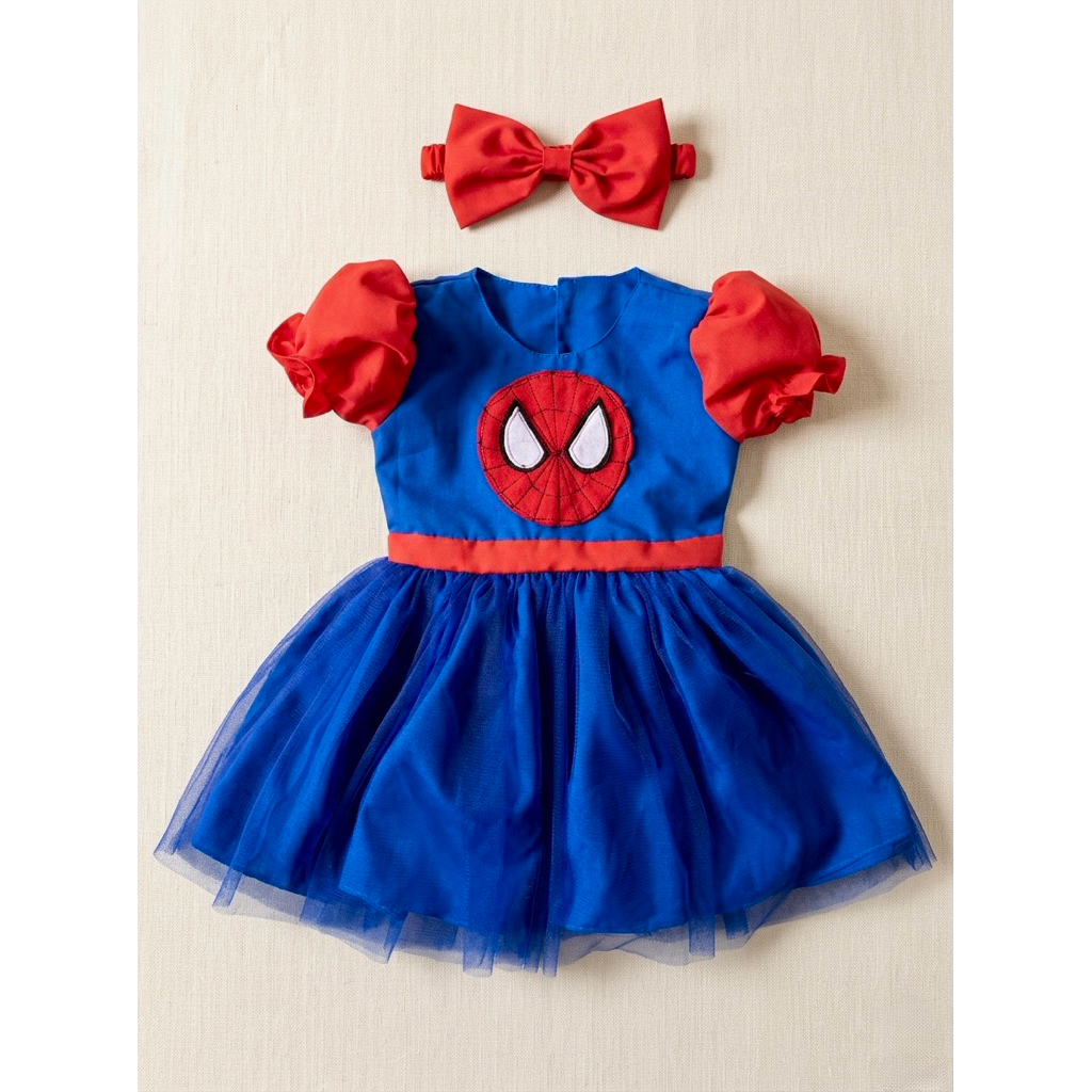 🕷️👑 ชุดเดรสเจ้าหญิงสไปเดอร์แมนสุดน่ารัก (Spider-Princess Dress)  ชุดแมงมุม ชุดเด็ก ชุดแฟนซี ชุดเด็กน่ารัก สไปเดอร์แมน