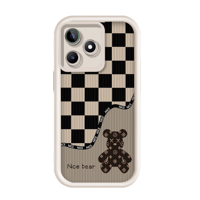 เข้ากันได้ Realme C53/Realme C51/Realme C51s-4G,Checkerboard ความรุนแรงหมี Tide แบรนด์ กรณีโทรศัพท์ล
