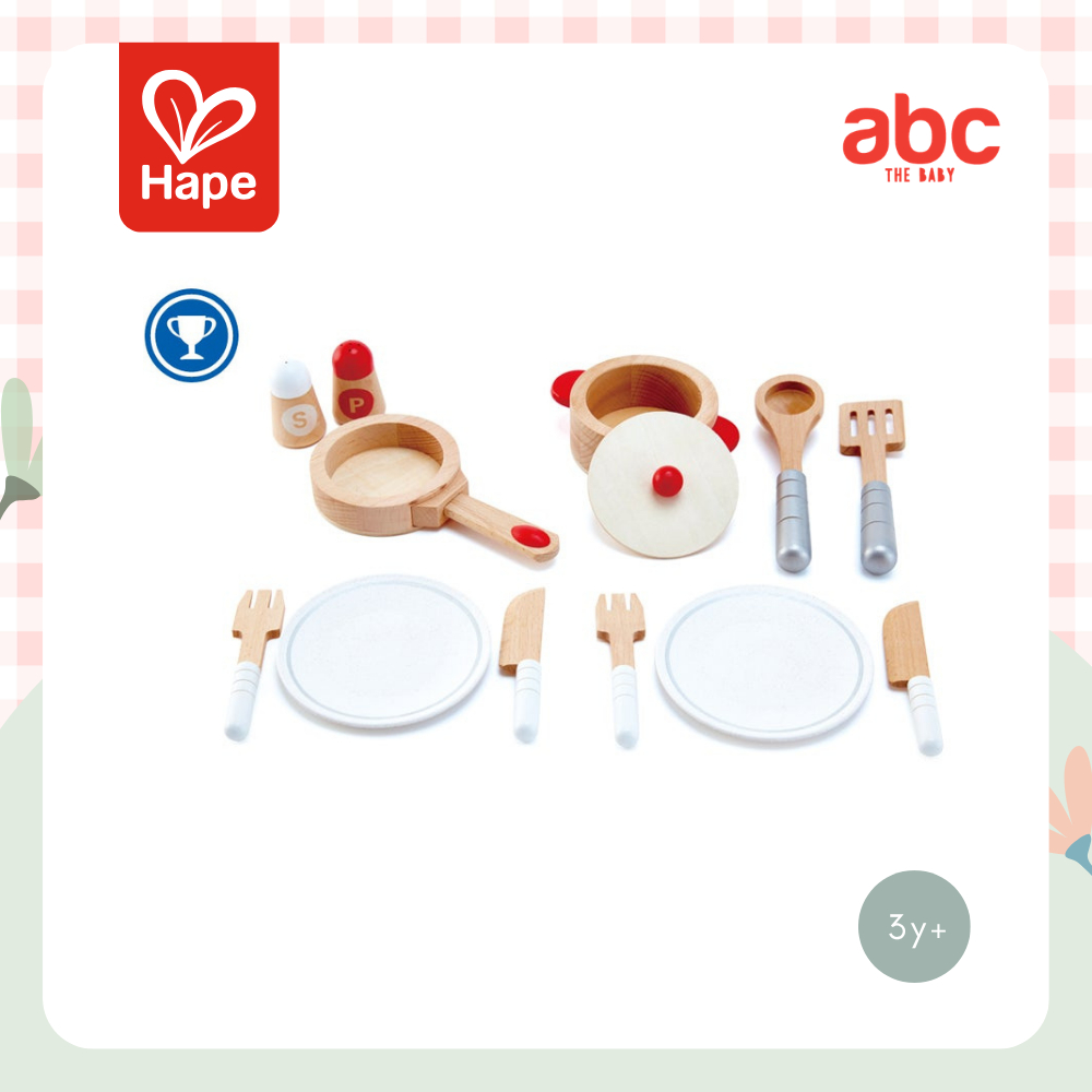 Hape ชุดครัวเสิร์ฟอาหาร Cook & Serve Set ของเล่นเสริมพัฒนาการ 3 ปี ขึ้นไป