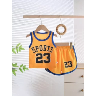📌พร้อมส่ง📌 ชุดเสื้อเด็กผู้ชาย เสื้อผ้าเด็ก อายุ 6 เดือน - 6 ปี ผ้าระบายอากาศดี ชุดบาสกีฬาของเด็ก