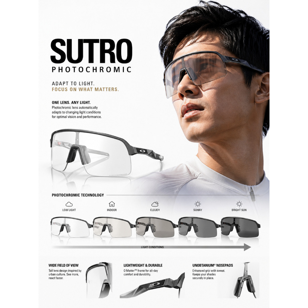 แว่นออโต ปรับแสงอัตโนมัติ OAKLEY SUTRO (A) MATTE white w/ CLEAR PHOTOCHROMIC