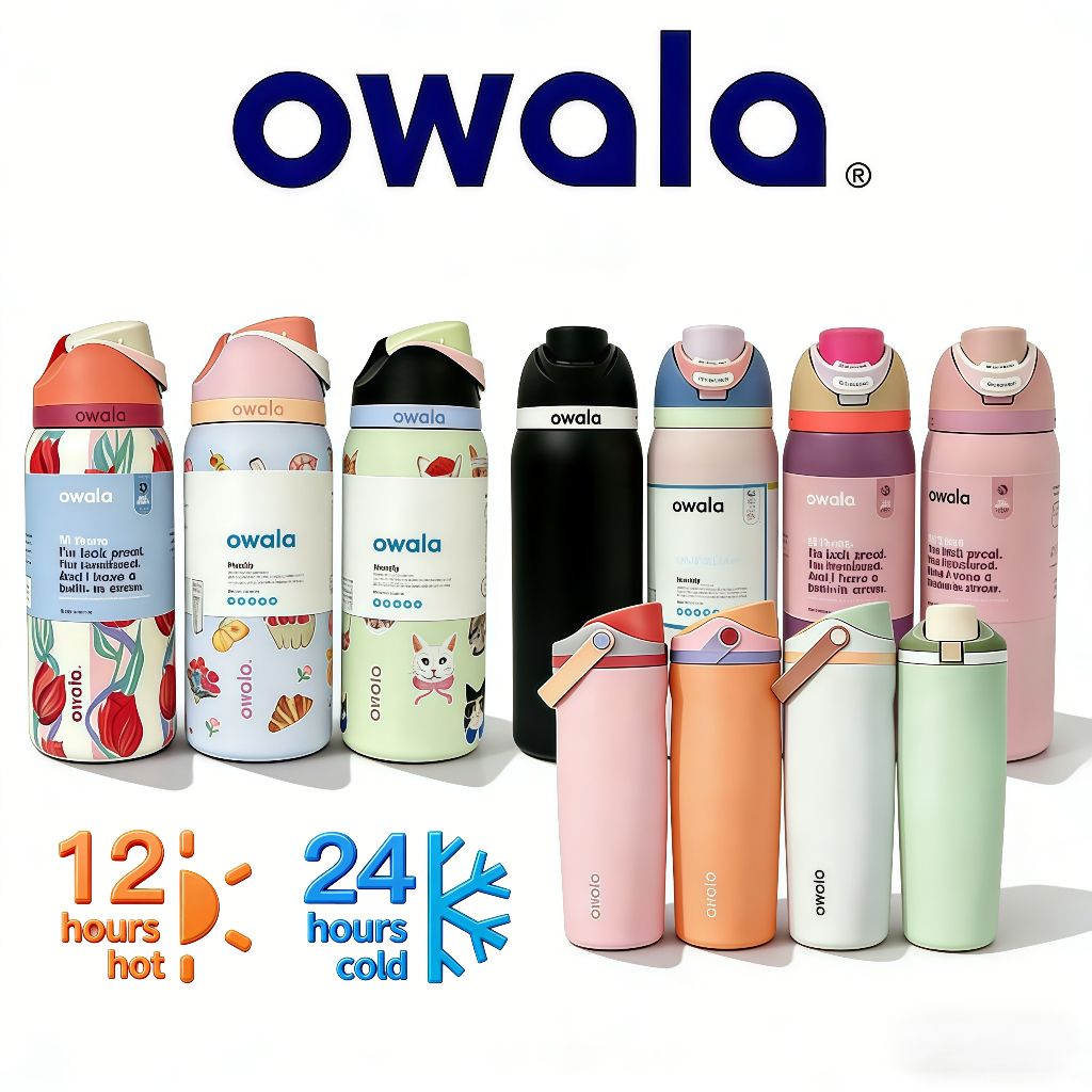 (ส่วนลดพิเศษ) Owala ของแท้ 100% นำเข้าจากสหรัฐอเมริกา ขนาด 24/32/30oz รักษาอุณหภูมิได้ 6-12 ชั่วโมง