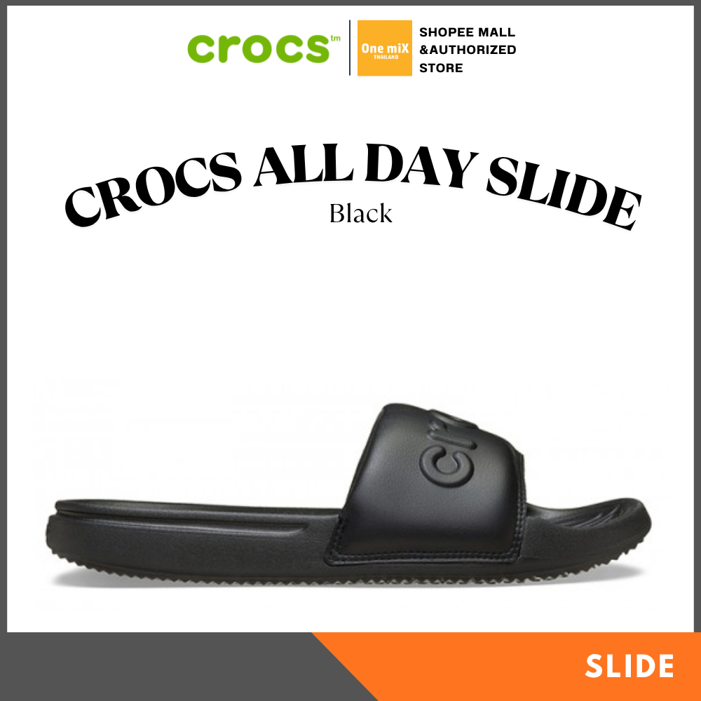 CROCS Men's ALL DAY SLIDE (Black) - Comfort Sandal รองเท้าแตะ คร็อคส์ แท้ รุ่นฮิต ได้ทั้งชายหญิง