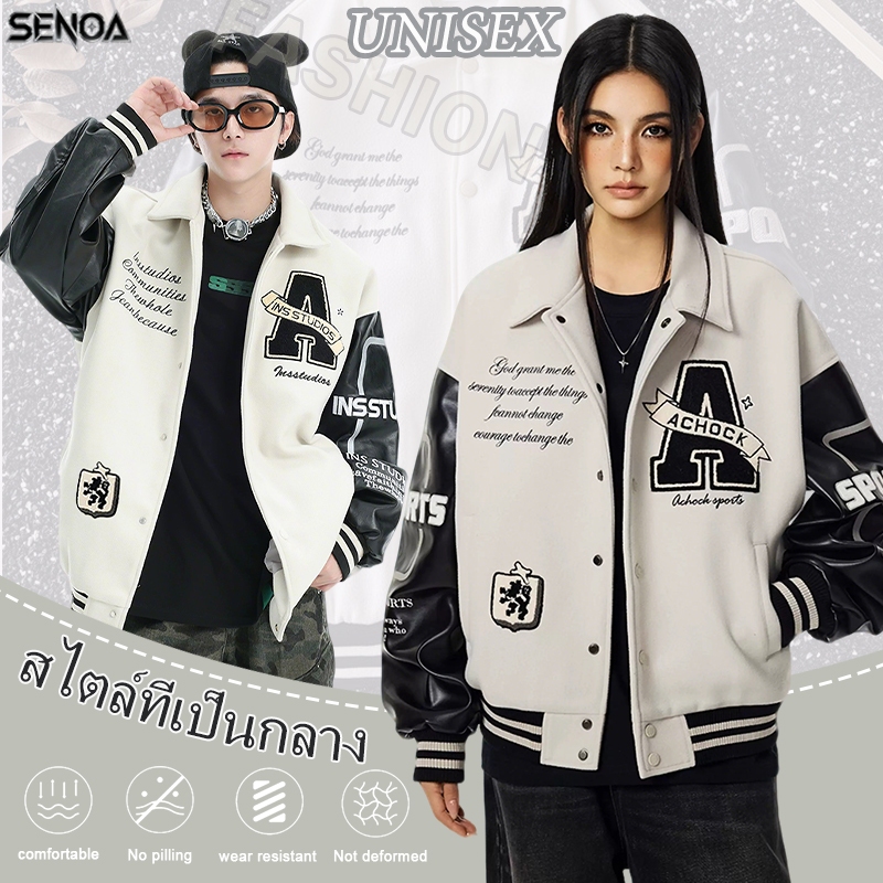 SENOA ผู้ชายแจ็คเก็ตสไตล์เกาหลีสบาย ๆ รูปที่ 8