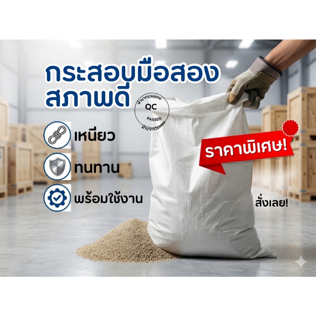 กระสอบปุ๋ย มัดละ 10 ใบ กระสอบพลาสติก มือสอง สภาพดี สะอาด ทนทาน เนื้อหนา เหนียว ไม่ขาดง่าย ถุงกระสอบ ถุงปุ๋ยสภาพดี