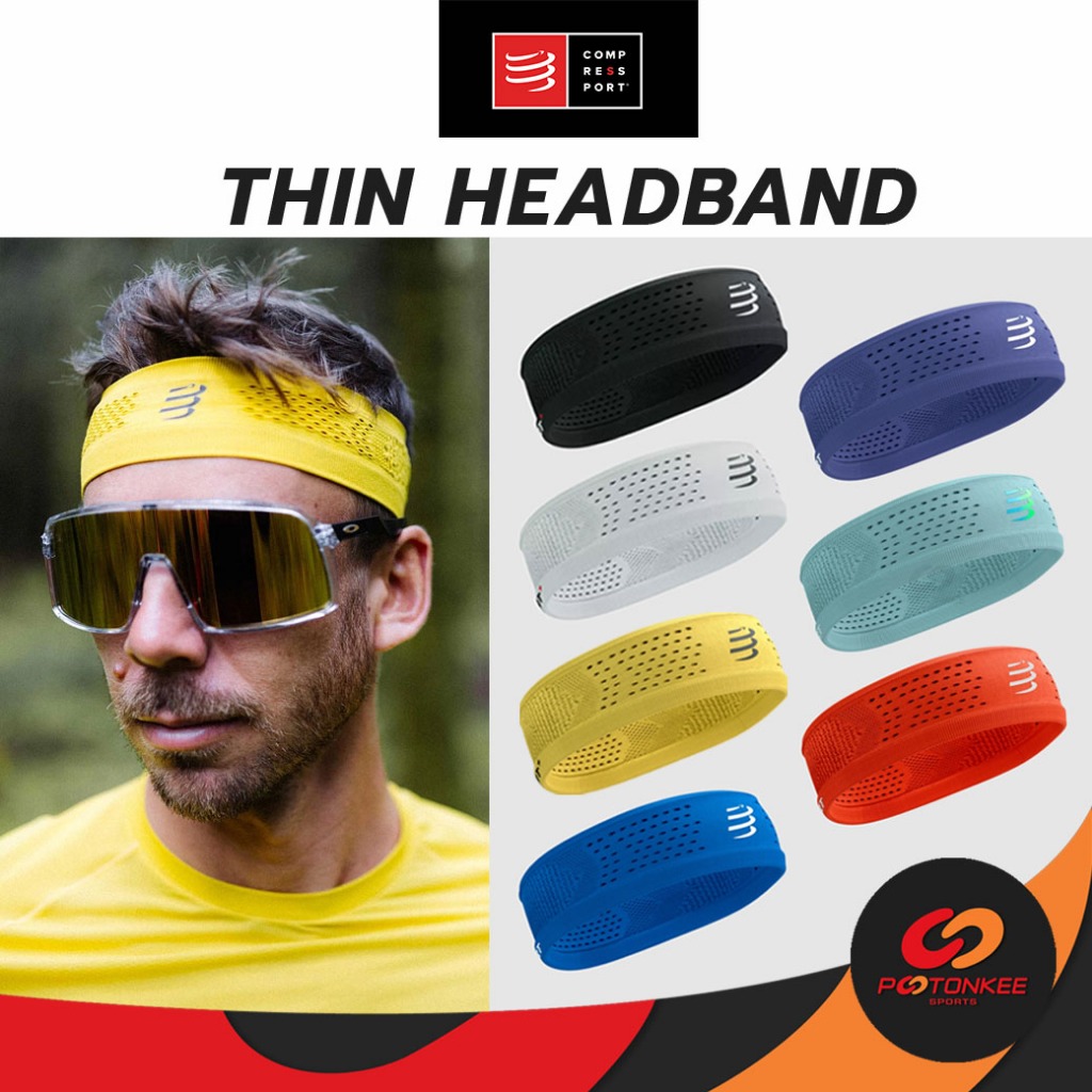 COMPRESSPORT Thin Headband (UNIQ SIZE : 55-61CM.)ผ้าคาดศรีษะ (แถบเล็ก) ผ้าคาดหัว ผ้าอเนกประสงค์