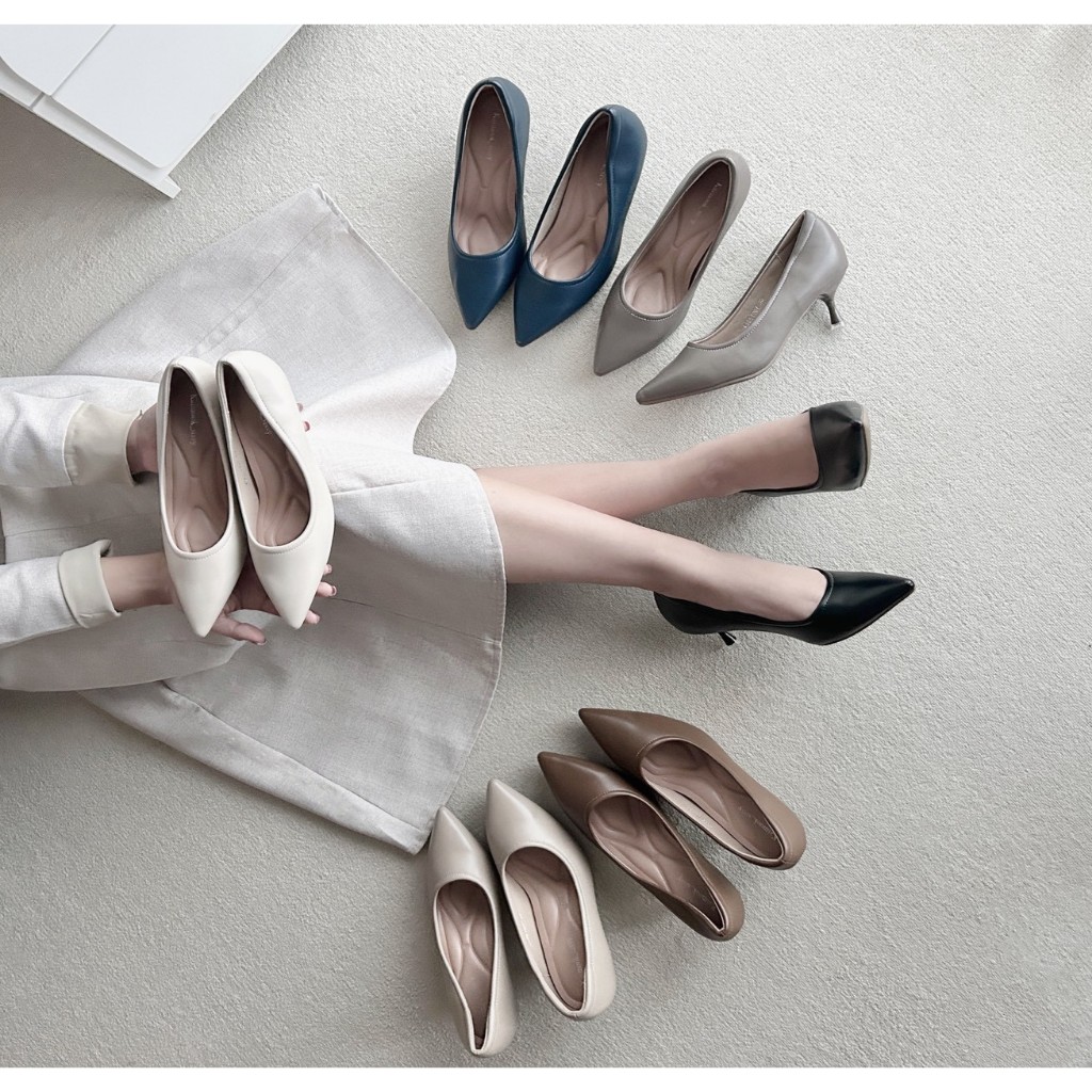 [สินค้าขายดี/พร้อมส่ง]รองเท้าคัทชู ส้นเข็มสูง 2นิ้ว High Heels รองเท้าkaimooksissy 25610+1007+0361