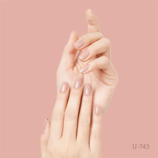 U-DELI สีทาเล็บกึ่งเจล (ไม่อบ) สูตรน้ำ สีโทนนู้ดไซรัป อ่อนโยน เหมาะกับผิวแพ้ง่าย ไร้กลิ่นฉุน U-743