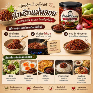 น้ำพริกผัดหมู แม่พลอย 150 กรัม น้ำพริกหมู ผัดแห้ง คลุกข้าวสวยร้อนๆ ถูกหลักอนามัย ไม่ใส่วัตถุกับ