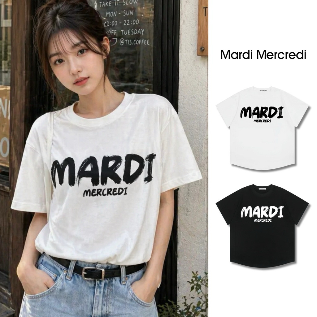 พร้อมส่ง / เสื้อยืด Mardi Mercredi - Brush Logo #2 Tshirt ส่งสินค้าทุกวัน ส่งเร็ว