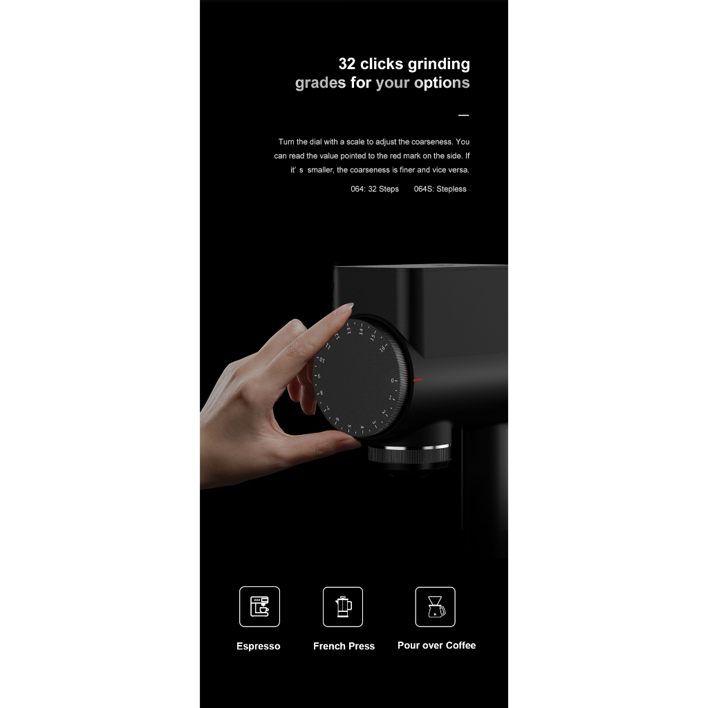 Timemore Sculptor 064 / 064S (ประกันศูนย์ 1 ปี) เครื่องบดกาแฟไฟฟ้า ราคา ถูกที่สุด ดีลบีเคเค แกลเลอรีภาพที่ 3