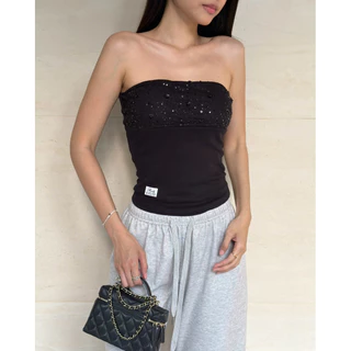 RUDY - HALF MOON เสื้อเกาะอกผ้ายืดแต่งเลื่อมที่อก