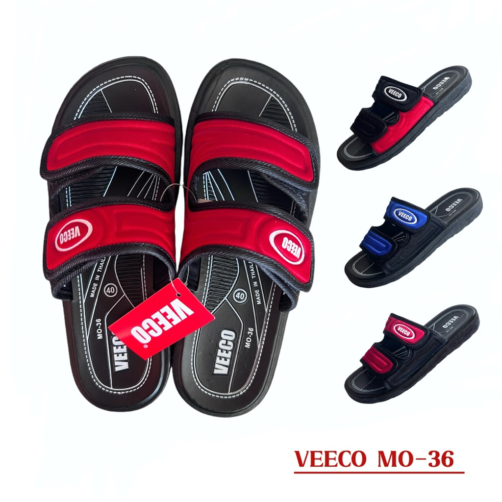VEECO 🔸MO-36🔸รองเท้าแตะแบบสวม ปรับสายได้ สีทูโทน ไซส์39-43 พื้นยางPVC พร้อมส่งจากไทย