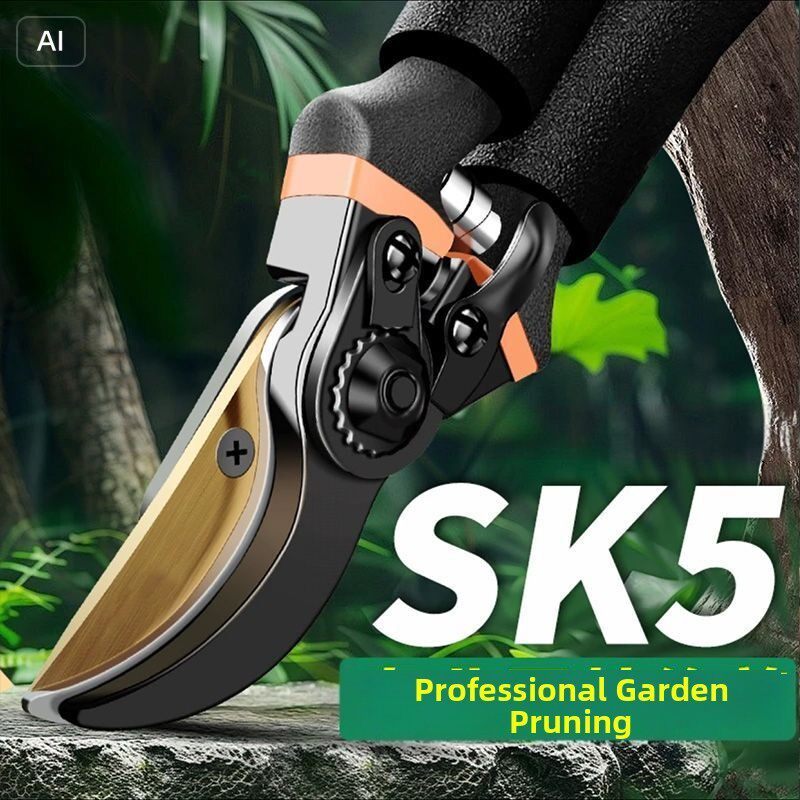 กรรไกรตัดแต่งกิ่งสแตนเลส SK5 สำหรับงานหนัก - กรรไกรตัดแต่งกิ่งประหยัดแรงสำหรับไม้ผลและกิ่งไม้หนา