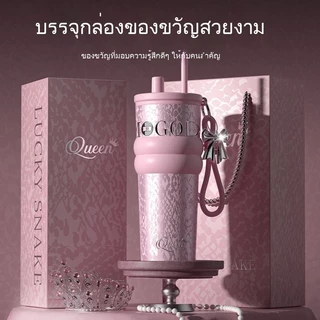 TIETO แก้วน้ำพกพา แก้วเก็บความเย็น 710ml ไส้เซรามิก เก็บเย็นข้ามวัน มีหลอดในตัว แถมครบเซ็ต
